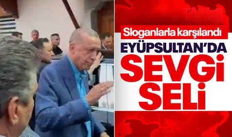 Cumhurbaşkanı Erdoğan'a Eyüpsultan'da sevgi seli: Akşam namazını eda etti