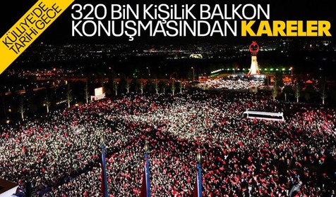 Ezber bozulmadı! Cumhurbaşkanı Recep Tayyip Erdoğan yüzbinlere balkon konuşmasını Külliye'den yaptı