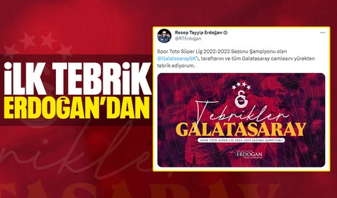 SON DAKİKA! Cumhurbaşkanı Erdoğan Galatasaray'ın şampiyonluğunu tebrik etti