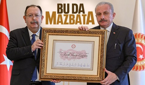 Son dakika haberleri... Cumhurbaşkanı Erdoğan'ın mazbatası Şentop'a teslim edildi