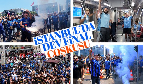 Taraftar, UEFA Şampiyonlar Ligi Finali için stada gidiyor! Dev karşılaşma öncesi meşaleler yakıldı, tezahüratlar yeri göğü inletti