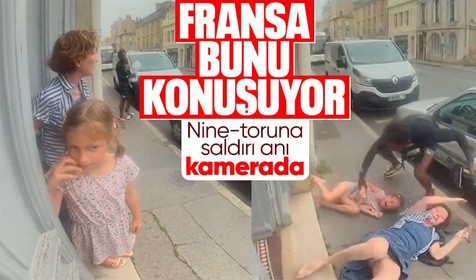 Fransa'da bir göçmen saldırısı daha! Neye uğradığını şaşıran nine-torunun korku dolu anları kamerada