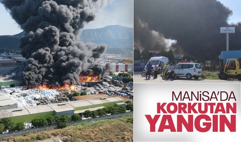 Manisa’da geri dönüşüm tesisinde büyük yangın: İzmir'de gökyüzü dumanla kaplandı
