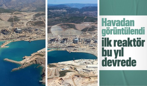 İlk reaktörün bu yıl devreye alınacağı Akkuyu Nükleer Güç Santrali havadan görüntülendi