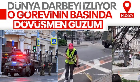 Wagner'in Rusya'daki darbe girişiminde yansıyan görüntüler olay oldu! Tankların arasında temizlik görevi
