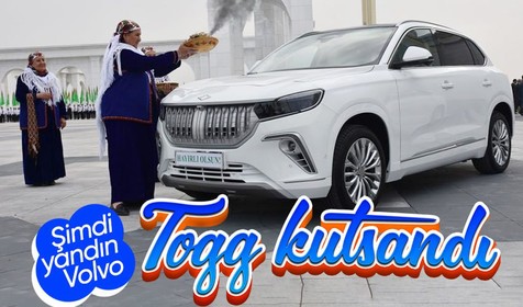 Türkmenistan'da Togg teslimatında geleneksel tören! Direksiyonuna “alaca” bağlayıp, üzerlikle tütsülediler...