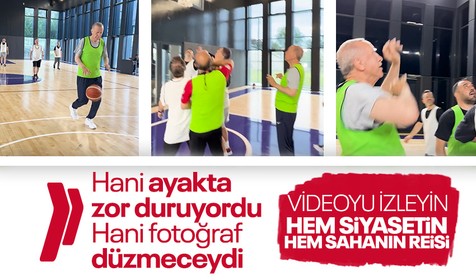 Cumhurbaşkanı Erdoğan 'ayakta zor duruyor, hasta' diyenlere yanıt! Mustafa Varank basketbol oynadıkları anları paylaştı
