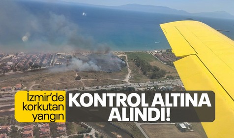 İzmir'de meydana gelen yangına havadan ve karadan müdahale ediliyor