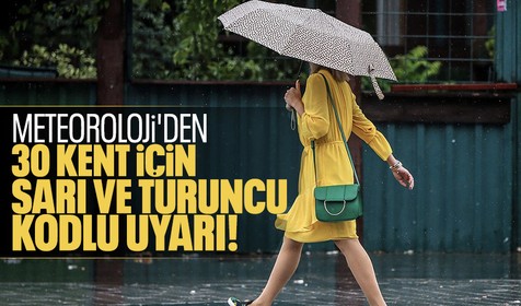 AFAD’tan 30 il için ‘turuncu’ ve ‘sarı’ kodlu uyarı