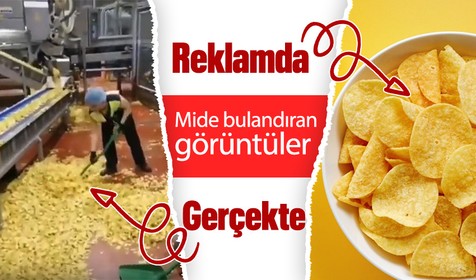 Bir cips üreticisinin üretim ortamı mide bulandırdı