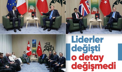 Özel olarak hazırlatıldı! Cumhurbaşkanı Erdoğan'ın NATO Zirvesi'ndeki görüşmelerinde dikkat çeken kitaplar