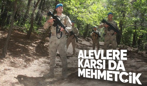 Kazdağları'nda alevlere karşı da Mehmetçik görevde
