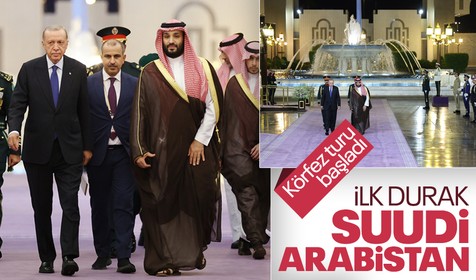 Cumhurbaşkanı Recep Tayyip Erdoğan, Körfez turunun ilk durağı olan Suudi Arabistan'da...