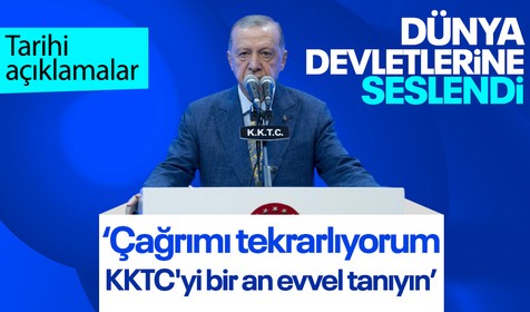 Cumhurbaşkanı Recep Tayyip Erdoğan, KKTC'de 20 Temmuz Barış ve Özgürlük Bayramı Töreni'nde konuştu