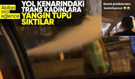 Fatih'te 3 şüpheli durakta bekleyen bir kadına yangın tüpü sıktı