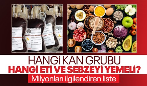 İşte kan gruplarına göre beslenme listesi! Hangi kan grubu nasıl beslenmeli? Hangi kan grubu hangi eti ve sebzeyi yemeli?