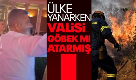 Yunanistan'da yangınlar dur durak bilmezken, vali düğünde göbek atıyor