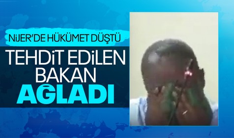 Tehdit edilen Nijer Maliye Bakanı kameralar karşısında ağladı