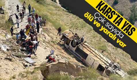 Kars'ta Türkiye'yi yıkan kaza! Yolcu otobüsü şarampole yuvarlandı: Çok sayıda ölü ve yaralı var