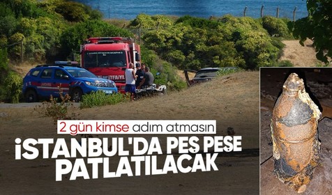 Dalgalarla Şile'ye gelen mühimmat telaşa sebep oldu! Salı ya da Çarşamba günü kontrollü olarak patlatılacak
