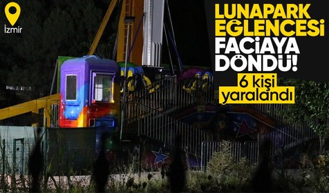 İzmir'de lunaparkta savrulan salıncak ağaca çarptı! 6 kişi yaralandı