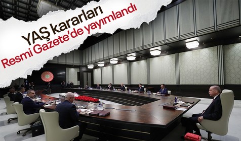 YAŞ kararları Resmi Gazete'de yayımlandı