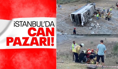 Kemerburgaz'da işçi servisi devrildi: Çok sayıda yaralı var