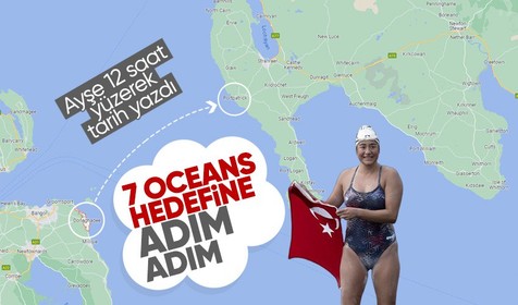 Aysu Türkoğlu 12 saat yüzerek tarih yazdı! 7 Oceans hedefine bir adım daha...