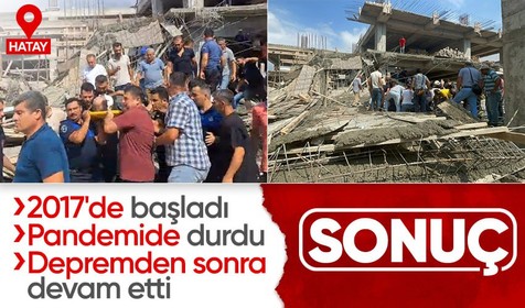 Hatay'da deprem sonrası 'sağlam' raporu verilen inşaat çöktü! 4 işçi yaralı