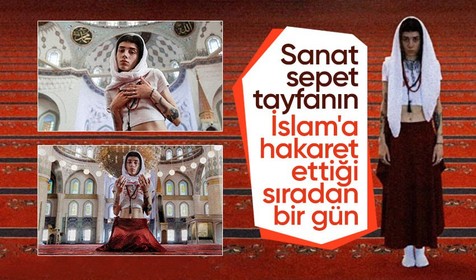 'Sanat' adı altında rezillik! Ankara'nın en büyük camisi Kocatepe Camii'nde skandal fotoğraflar | 'Zıtların büyüsü'ymüş