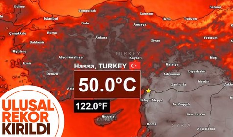 Ulusal sıcaklık rekoru kırıldı! Hatay Hassa 50 dereceye gördü