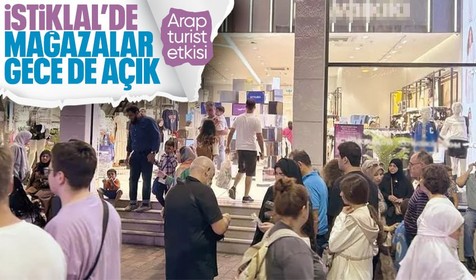 Beyoğlu'nda mağazalar çift vardiya: Gece vakti bile tamamen dolu