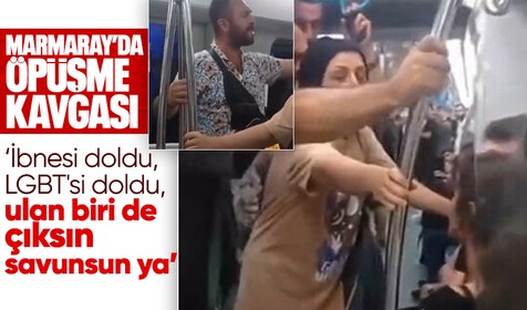 Marmaray'da öpüşen çifte yolcudan sert tepki
