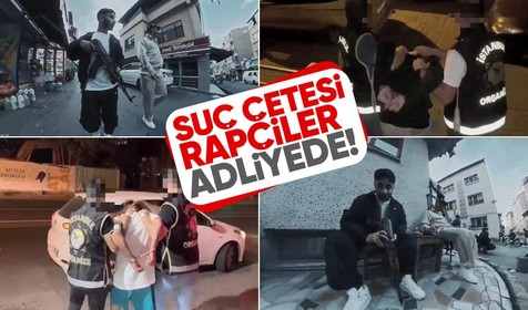 Suç örgütü adına şarkı yaptıkları gerekçesiyle gözaltına alınmışlardı! Rapçiler adliyeye sevk edildi