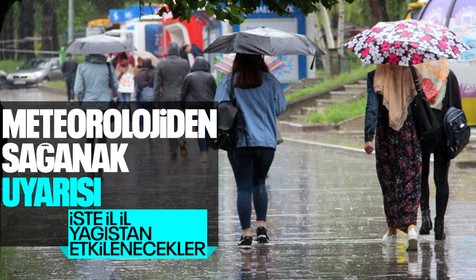 Meteoroloji uyardı: Sağanak geliyor!