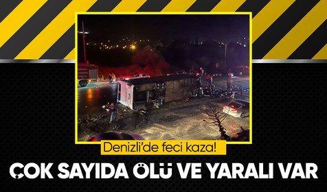 Denizli'de otobüs, minibüs ve çok sayıda araç zincirleme kazaya karıştı: 3 ölü 50 yaralı