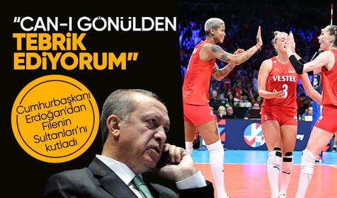 Cumhurbaşkanı Recep Tayyip Erdoğan, Avrupa şampiyonu olan Filenin Sultanları'nı tebrik etti