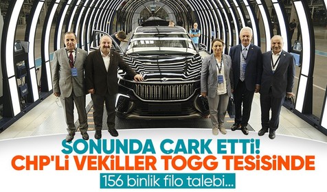 Togg tesisinde şaşırtan anlar! CHP'li vekillerden yerli araca tam not! 156 binlik filo talep ettiler