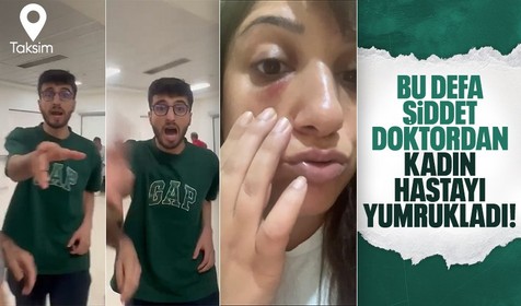 Bu defa şiddet doktordan! Taksim'de gözü dönen doktor kadını yumrukladı! O anlar kamerada