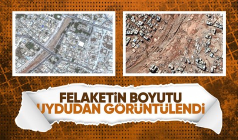 Libya'daki selin vahameti uydu görüntüleriyle ortaya çıktı!