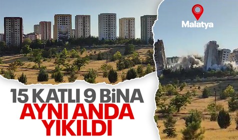 Son Dakika: Malatya'da 15 katlı 9 bina aynı anda yıkıldı! Etrafı toz bulutu kapladı