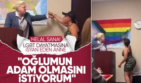 Veli toplantısında ABD'li anne duvardaki LGBT bayrağını çöpe attı! "Oğlumu bir adam olması için yetiştiriyorum, buna hakkınız yok"