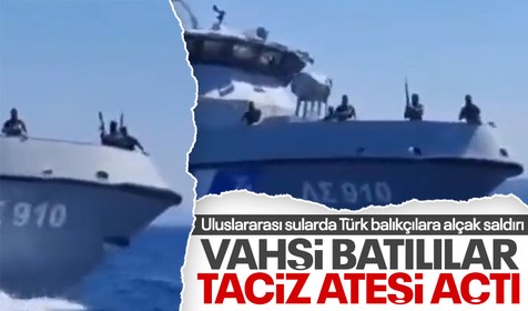 Yunan Sahil Güvenlik'ten Türk balıkçılara uyarı ateşi! Uluslararası sulardan skandal görüntü