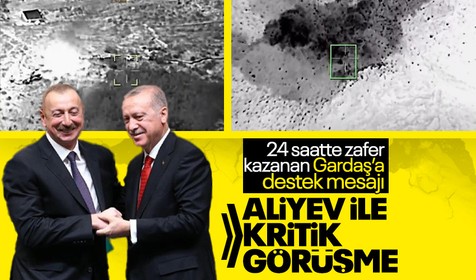 Cumhurbaşkanı Recep Tayyip Erdoğan Aliyev ile görüştü! Azerbaycan'a destek mesajı
