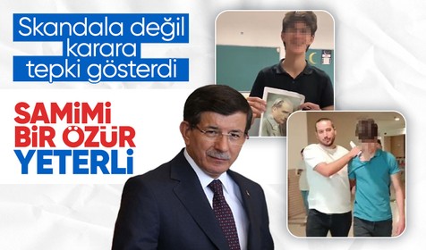 Ahmet Davutoğlu'ndan Atatürk'ün resmiyle müstehcen hareketler yapan lise öğrencisinin tutuklanmasına tepki: Senin yerin hapis değil