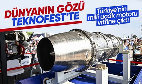 Türkiye'nin milli uçak motoru TEI-TF6000 TEKNOFEST İzmir'de ilgi gördü