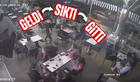 Hiçbir şey yokmuş gibi kafeye gelip bir kişiyi kurşun yağmuruna tuttu! O anlar kamerada