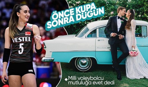 Milli voleybolcu Ayça Aykaç, antrenör Mert Altıntaş'la İzmir'de evlendi