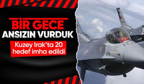 Kuzey Irak'ta hava harekatı: 20 hedef imha edildi