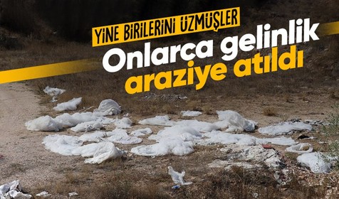 Sivas'ta daha önce kullanılmış çok sayıda gelinlik araziye atıldı